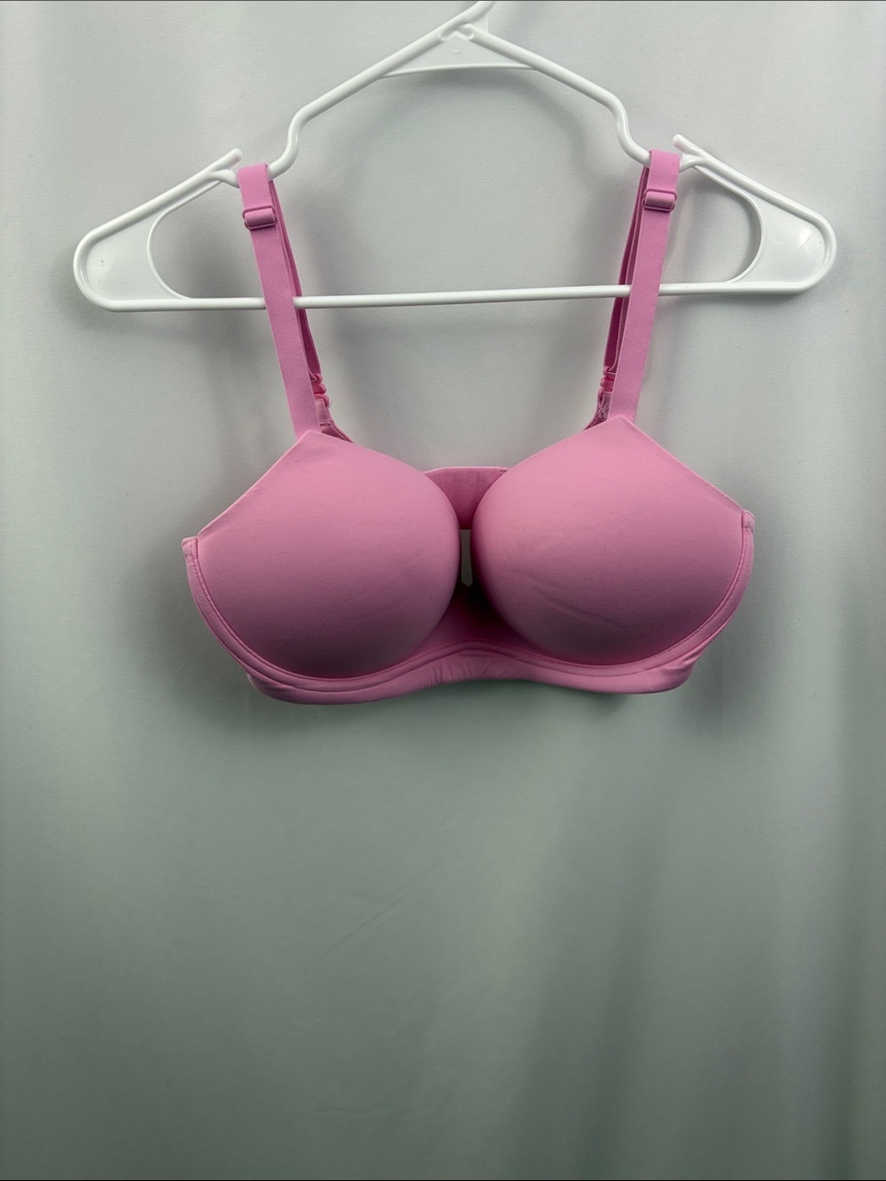 DOBREVA Push Up Bra Comfortable Wireless Padded Plunge Size 34D Pink